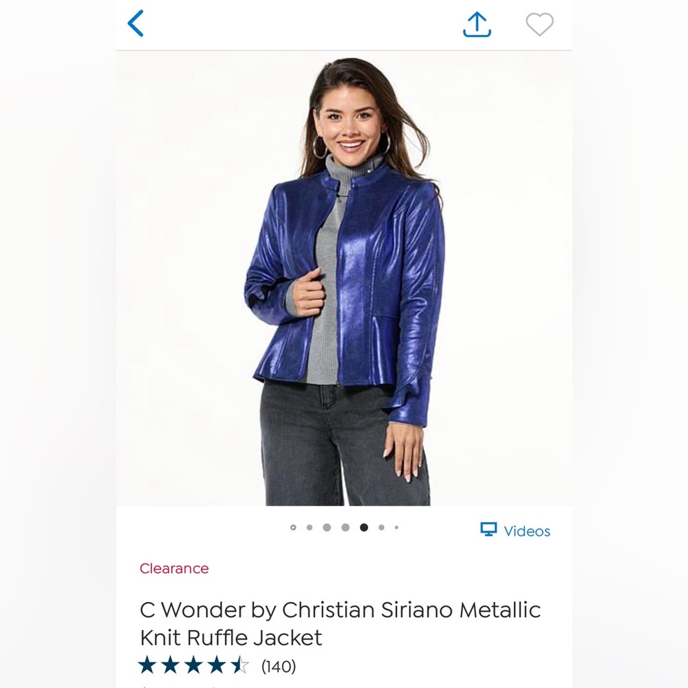 Christian Siriano Shimmering Blue Ruffle Jacket